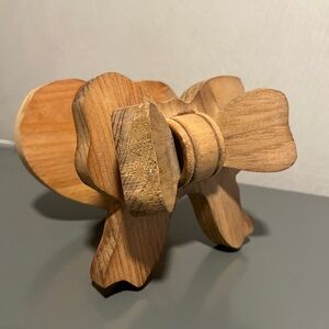 Vintage Solid Wood Quilt Wall Hanger Heart Bow Country Primitive